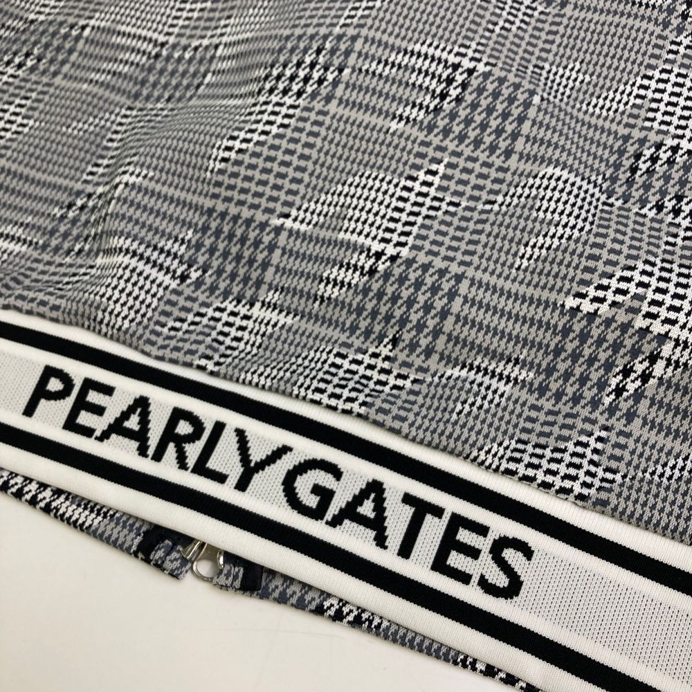 サイズ：4 PEARLY GATES パーリーゲイツ  スウェット ジップパーカー グレンチェック柄 ネイビー系 [240101476997] ゴルフウェア メンズ ストスト サイズ：4 PEARLY GATES パーリーゲイツ スウェット ジップ