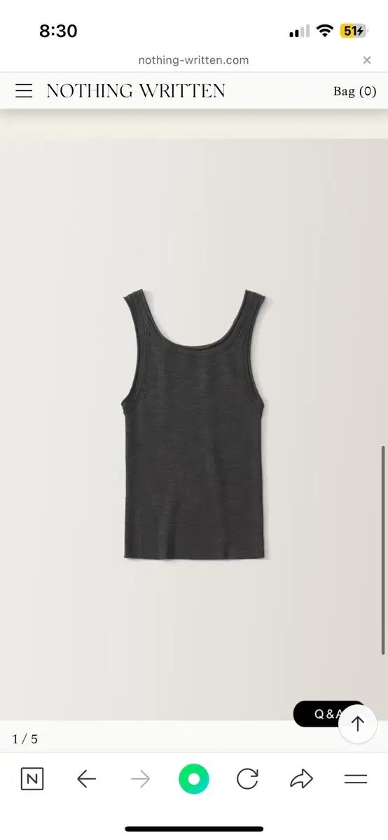 Nothing Written ナッシングリトゥン ノースリーブニット geln ribbed knit top