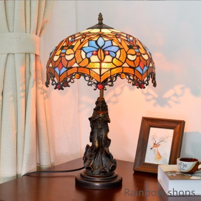 卓上ランプ 電気スタンド テーブルライト 花柄 レトロな雰囲気がおしゃれヴィンテージティファニー技法デスクライト bcp60