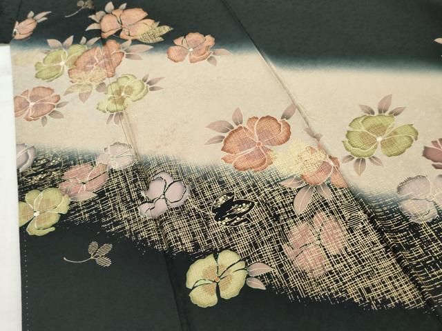【華やか】⭐️金彩訪問着⭐️短冊文様⭐️縮緬⭐️ 平和屋着物□訪問着 駒刺繍 色紙花文 金彩 正絹 逸品 DAAV2291xg