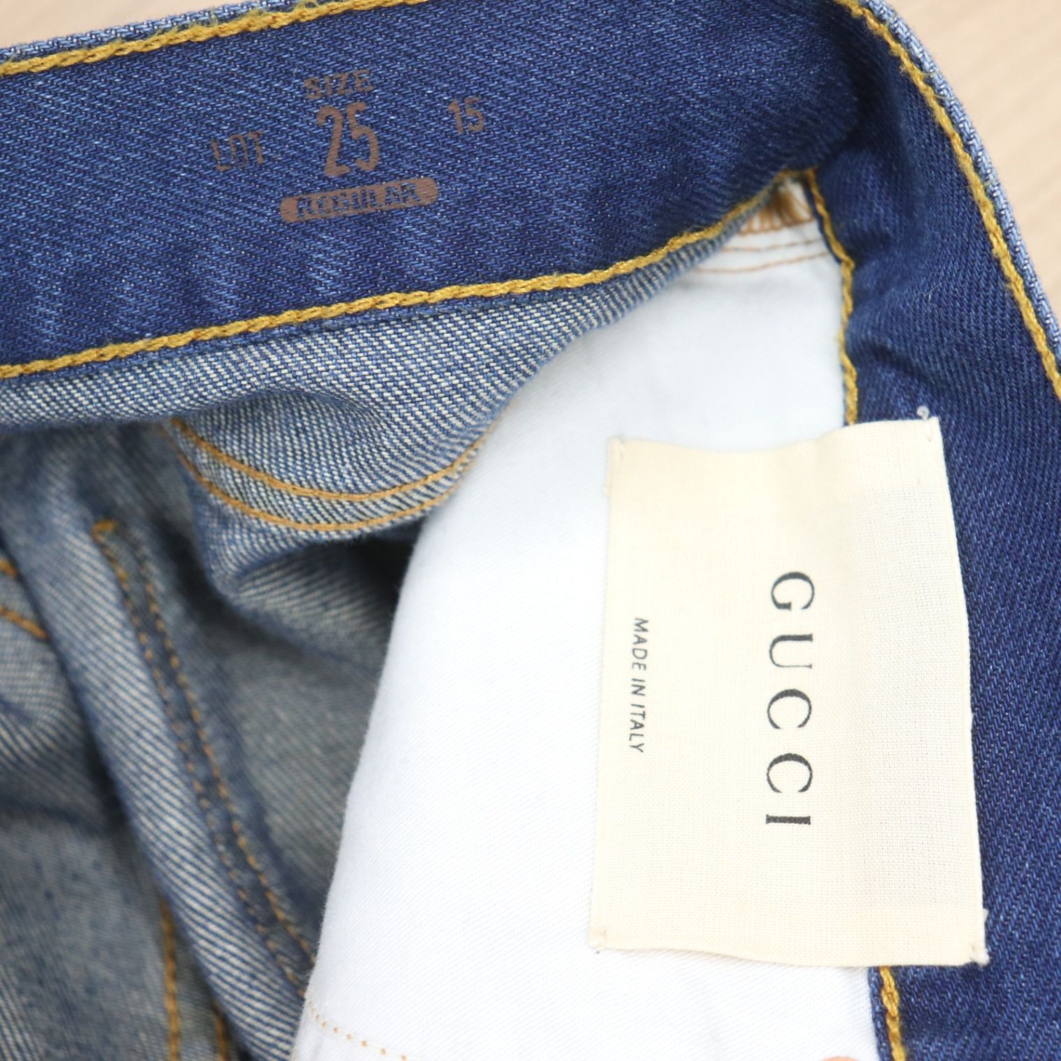 極美品 GUCCI グッチ GG 折り返し付き デニムパンツ ダーク