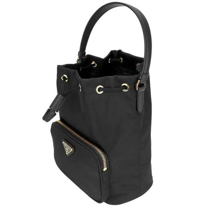 Prada プラダ Prada Duet Re-Nylon Shoulder Bag Black Gold プラダ