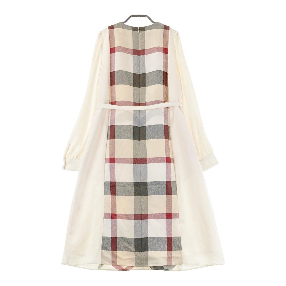 ブルーレーベルクレストブリッジ☆定価42900円ベージュチェックジャカードワンピ ブルーレーベルクレストブリッジ☆定価42900円ベージュチェックジャ