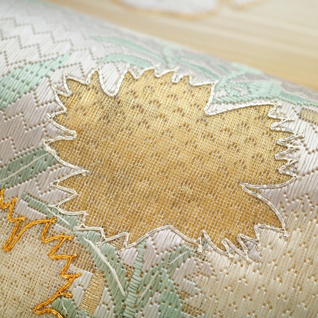 a434 正絹 夏帯 名古屋帯 名古屋仕立て 金糸 銀駒刺繍 新品 着物 新古品】 夏物 開き 名古屋帯 正絹 八寸 開き仕立て 絽刺し 金駒