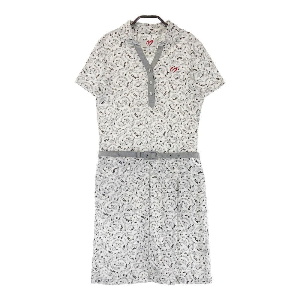 サイズ 1 MASTER BUNNY EDITION マスターバニーエディション 半袖ワンピース 総柄 ホワイト系 240101365168 ゴルフウェア レディース ストスト
