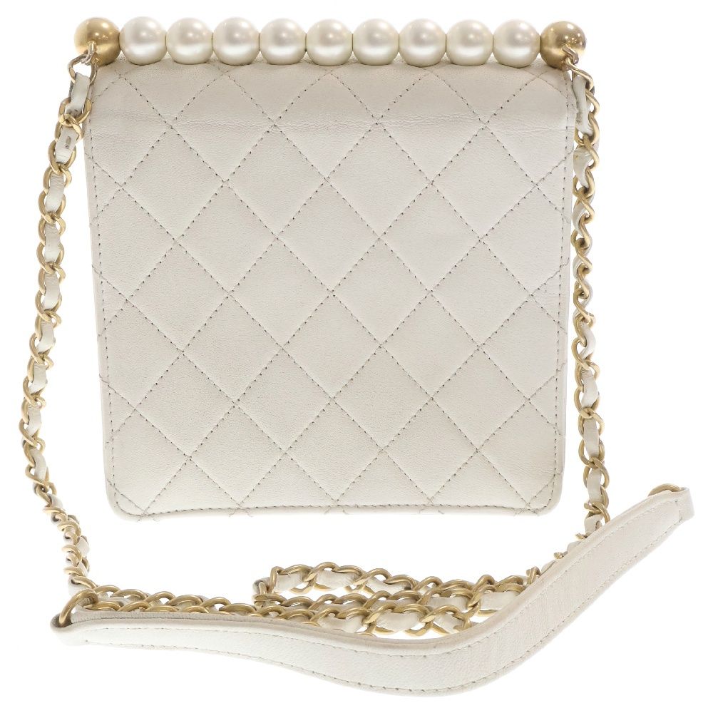 CHANEL (シャネル) マトラッセ ゴートスキン パールチェーンショルダー