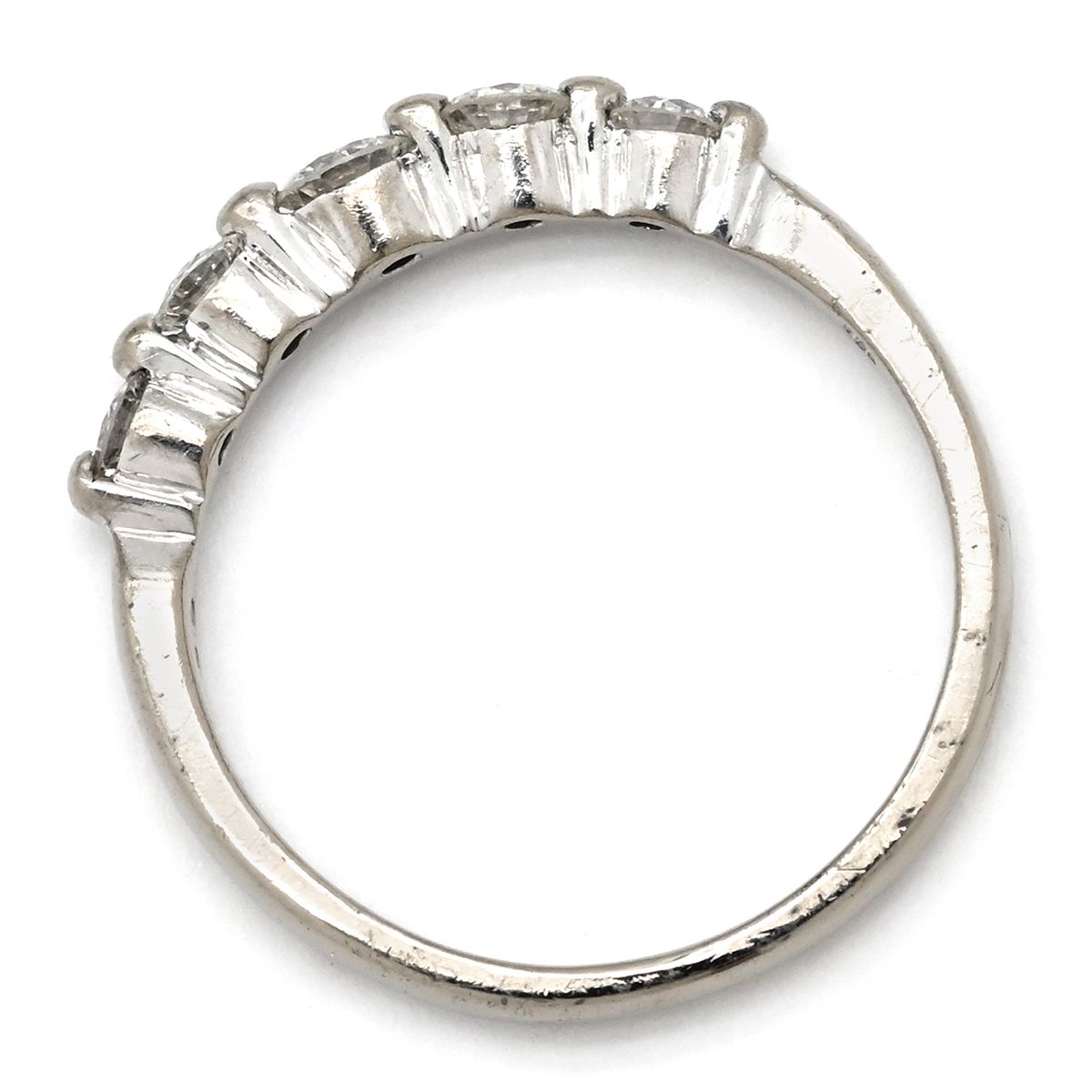 リング 指輪 ダイヤリング K18WG ダイヤモンド ホワイトゴールド 5P 5粒 一文字 12号