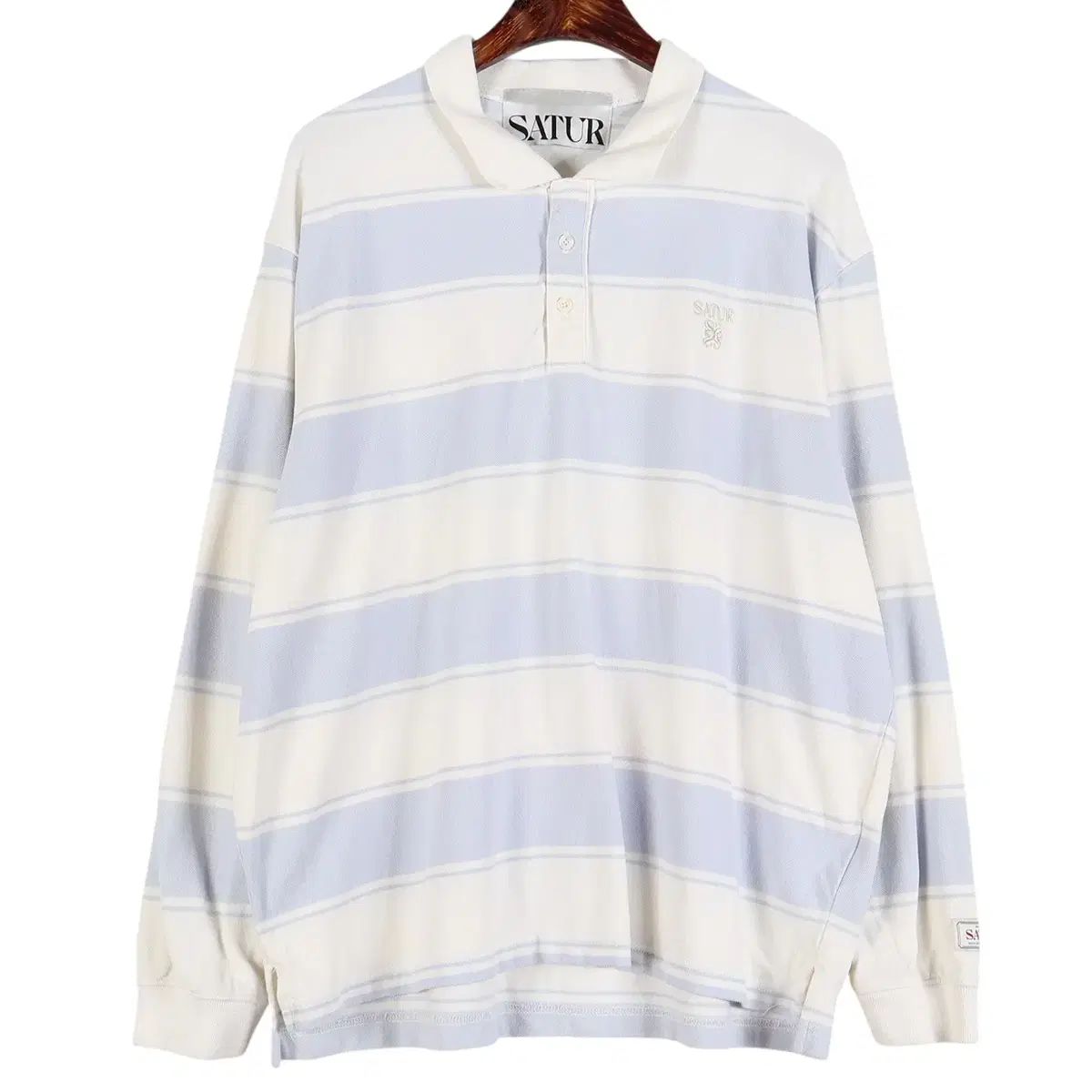 セター SATUR ラグビー ストライプ カラ Tシャツ L k549