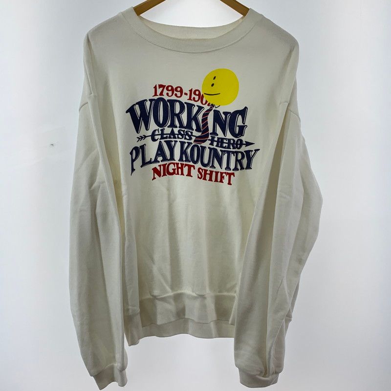KAPITAL キャピタル 30|-Fleece Crew Sweatshirt K2311LC149 スマイルプリント クルーネックスウェットトレーナー fuz 140-250518-nm-11-kit