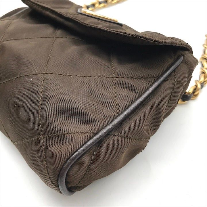 PRADA プラダ チェーンバッグ ナイロン キルティング 3角ロゴ