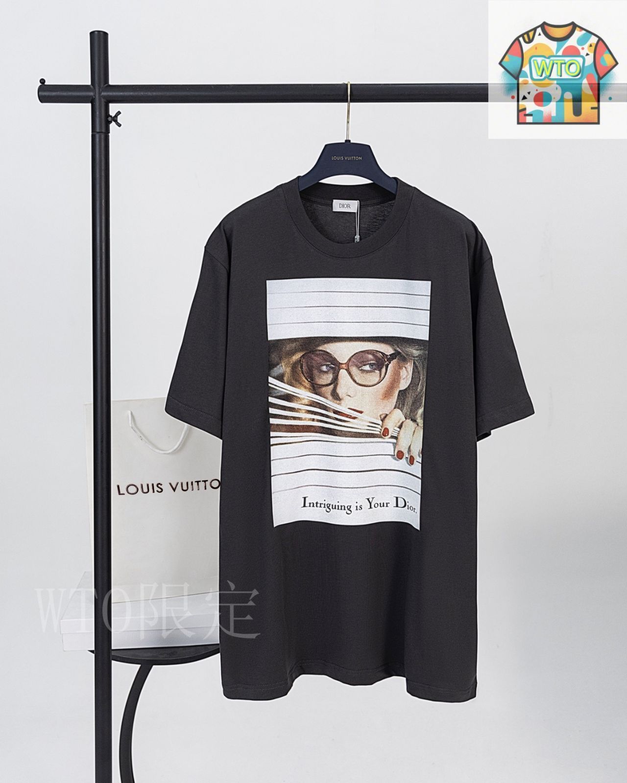 Dior Tシャツ Dior Oblique Relaxed-Fit T-Shirt Navy Blue Terry Cotton