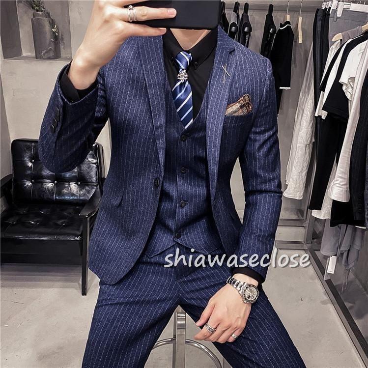 細身紳士服通勤結婚式