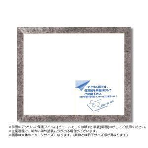 デッサン額 569B 小全紙 660×509mm 銀柄紋 ポスター デッサン 水彩画 絵画 画用紙 UVカットアクリル 額 額縁 フレーム