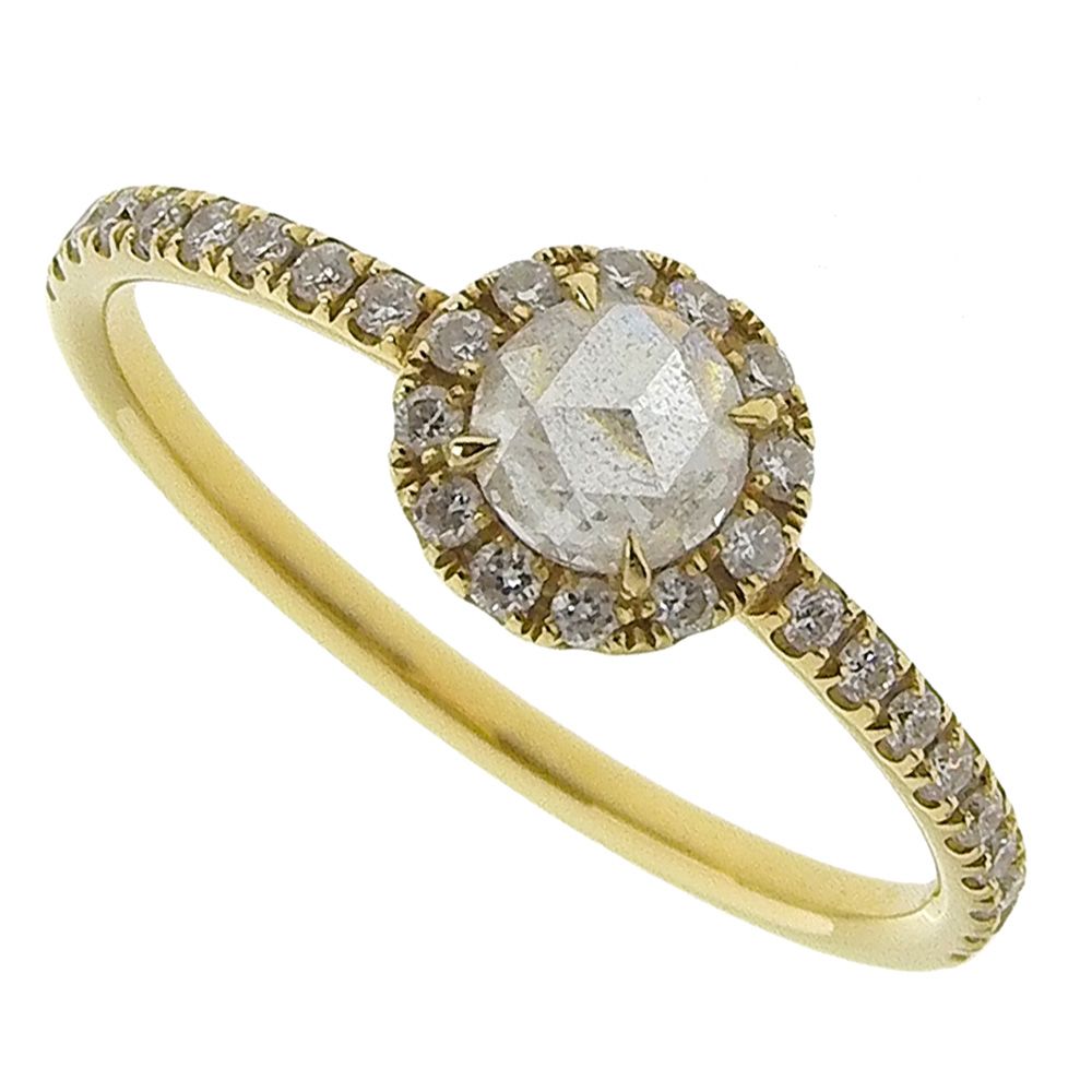 アーカー AHKAH 2025年商品 ヴィヴィアンクチュール ヴィヴィアンローズ K18 0.3ct ダイヤモンド リング 8号 総グラム1.26g レディー