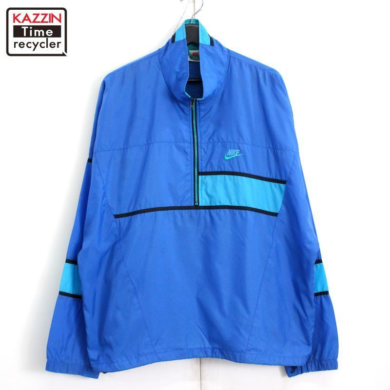 90's   ナイロンテック プルオーバー XL相当 90s adidas Logo Nylon Pullover Jacket 黒 XL アディダス ナイロン