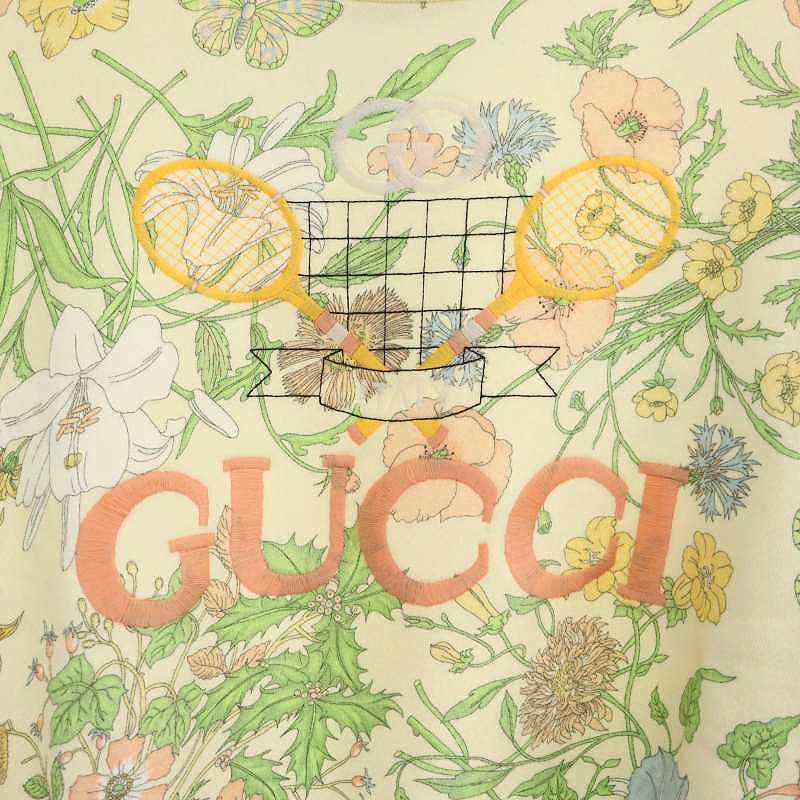 グッチ GUCCI フラワープリント ロゴ刺繍 プルオーバー