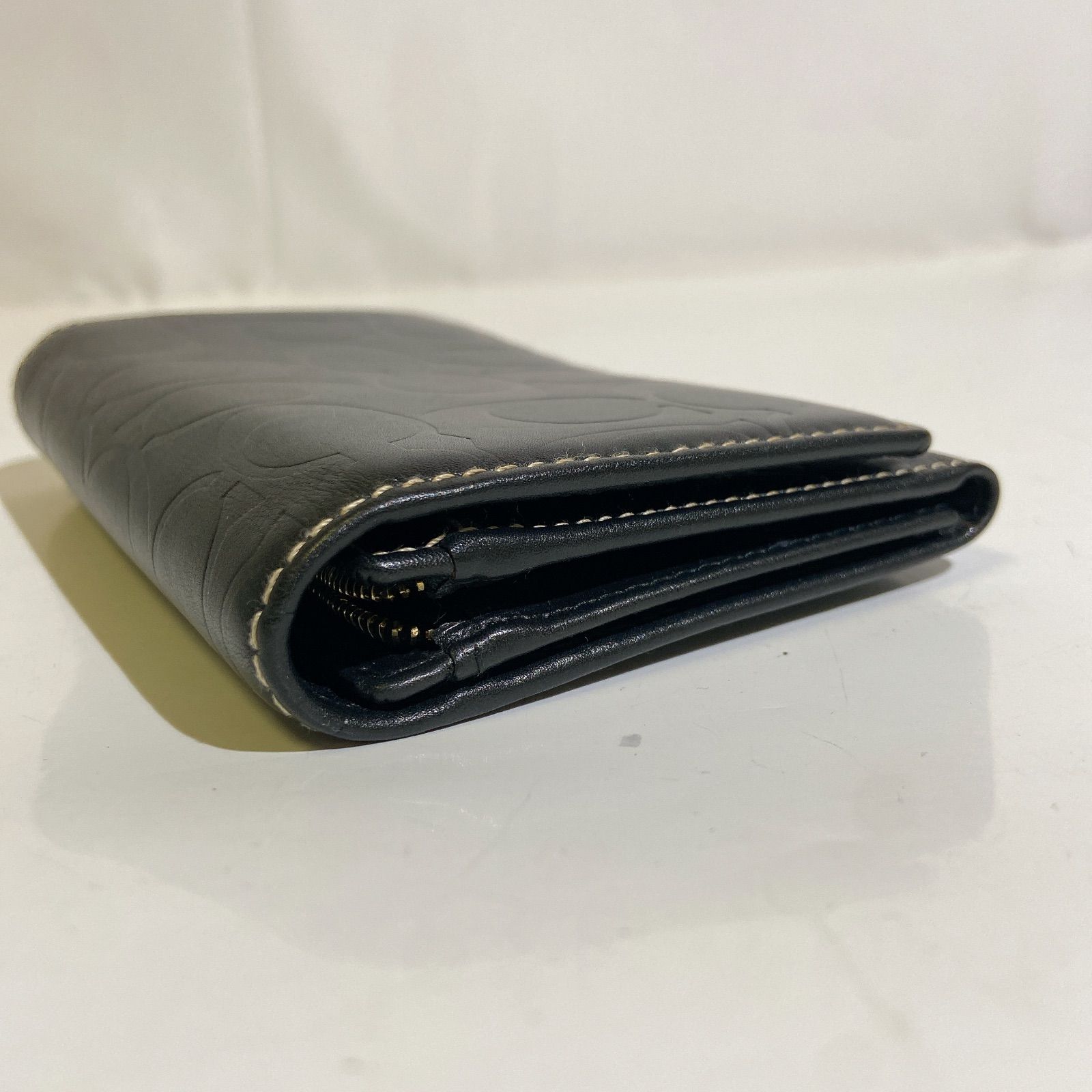 新品・未使用＊COACH 二つ折り財布＊L字ファスナー＊黒ブラック・レザー COACH コーチ ブラック 二つ折り 財布 レザー 折り 財布 ミニ