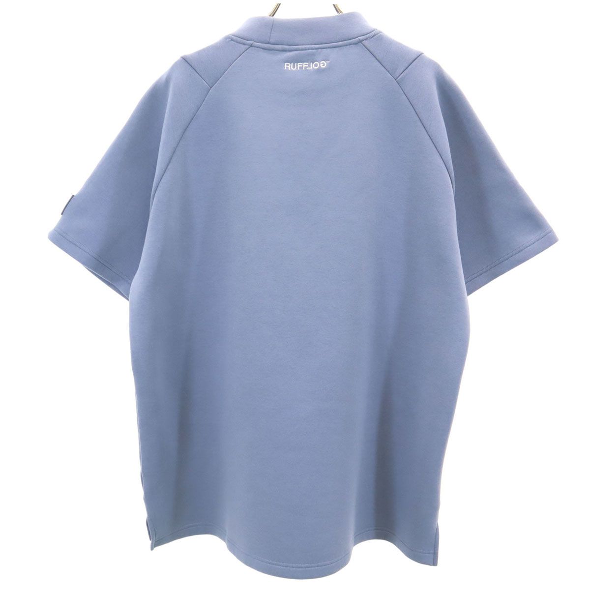 フォロー割引あり　XL 完売品　ラフロッグ　ロゴ　モックネックシャツ　ブルー フォロー割引あり XL 完売品 ラフロッグ ロゴ モックネック