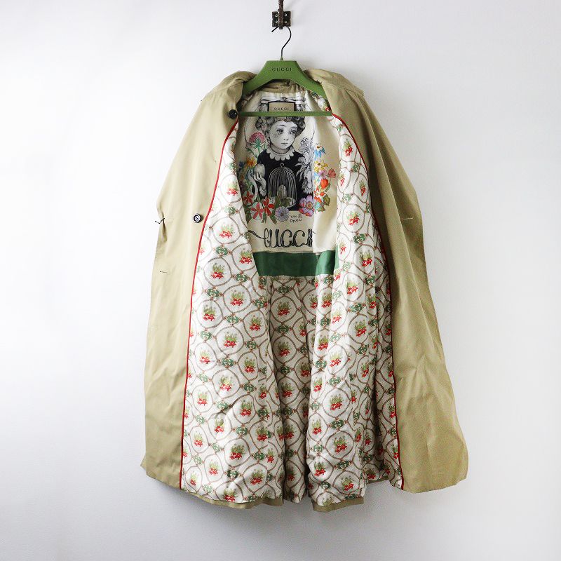 ヒグチユウコ×GUCCI 猫刺繍トレンチコート 未使用 JPタグ 2022 グッチ GUCCI 671865 ヒグチユウコ Cat