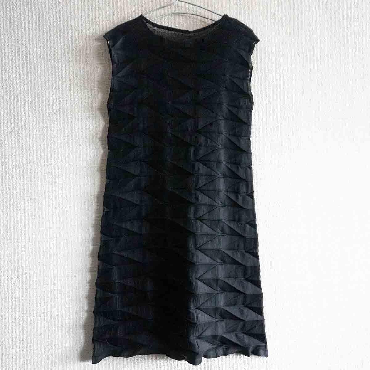 極美品】me ISSEY MIYAKE 【デザイン プリーツ チュニック ワンピース 