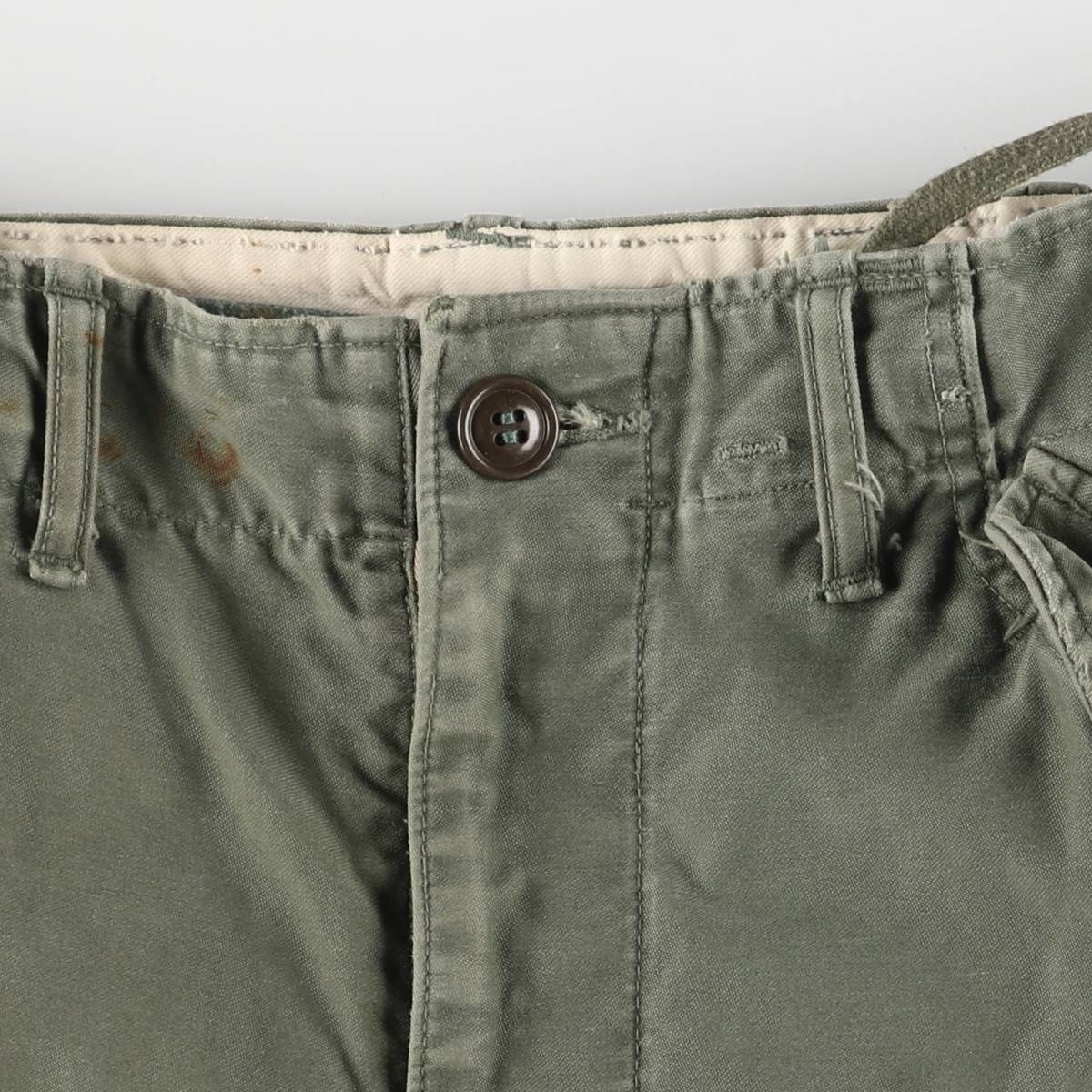 米軍　パンツ　TROUSERS MENS  カーキ　ミリタリー　70年代 70's U.S.ARMY ベイカーパンツ カーキ コットンサテン サイド
