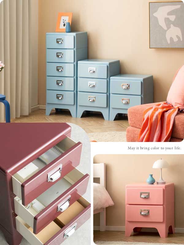 レトロモダン5段チェスト レトロモダンな多段カラーチェスト（5段）「W39.5×D31×H96.5cm