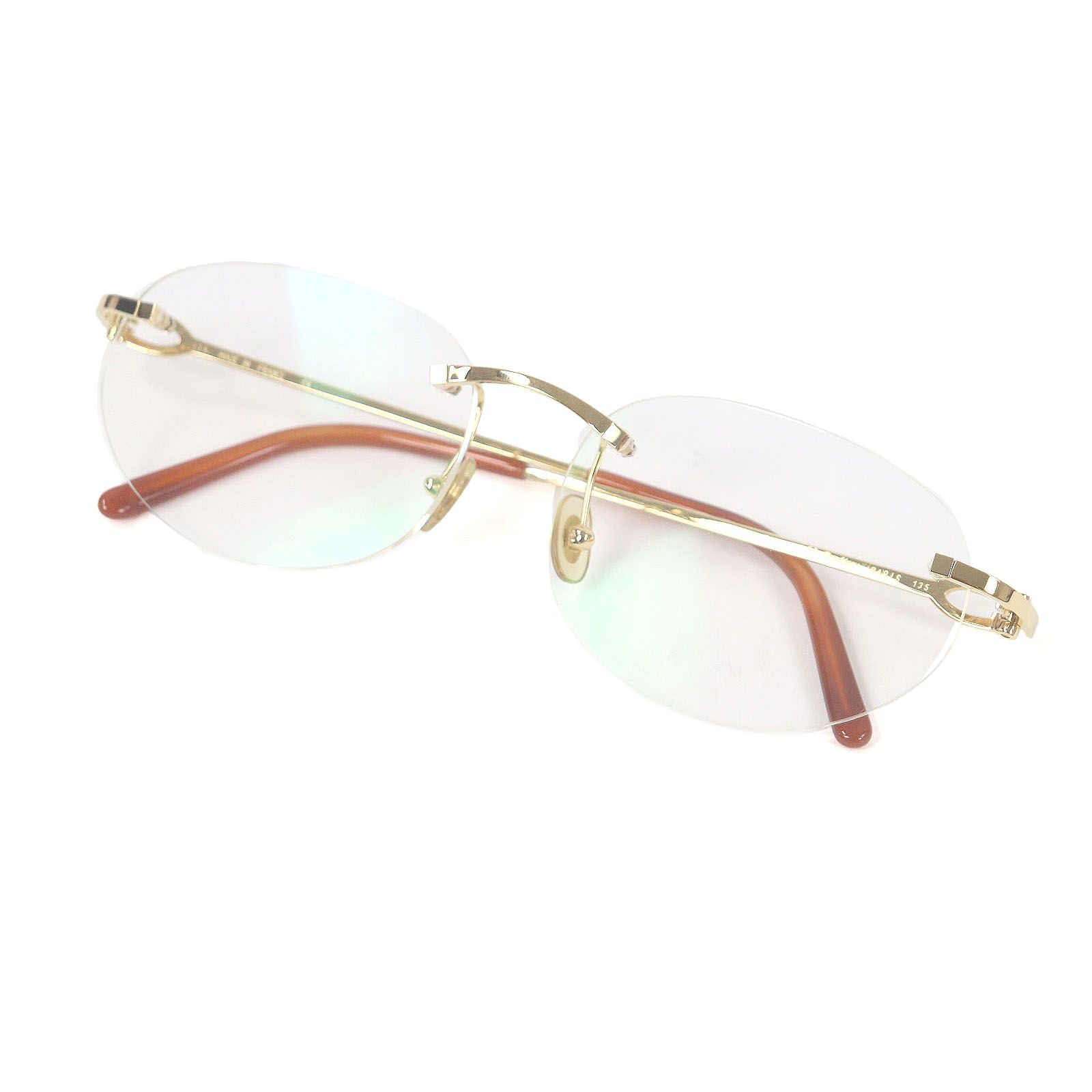 美品◎Cartier カルティエ 度入り 眼鏡/アイウェア ゴールド 55□20