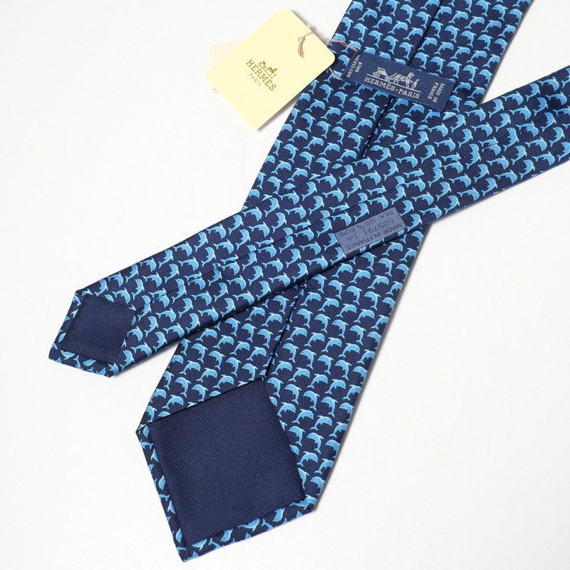 □美品□HERMES エルメス シルク ネクタイ ジャガードタイ 幅8cm