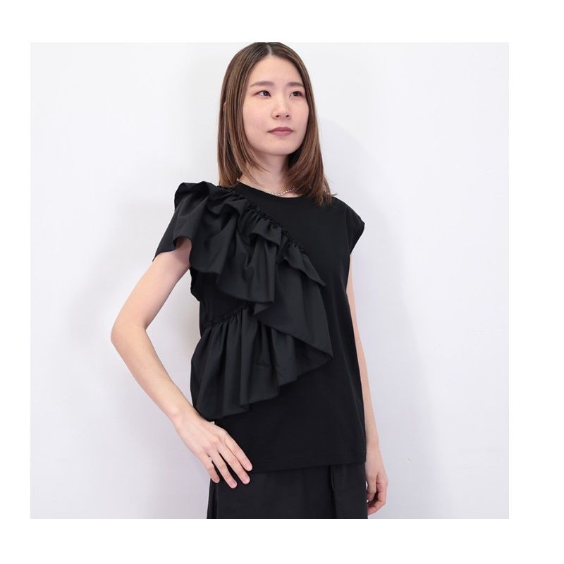 ADAWAS アダワス ADWS-308-59 スムースジャージ―フリルTシャツ