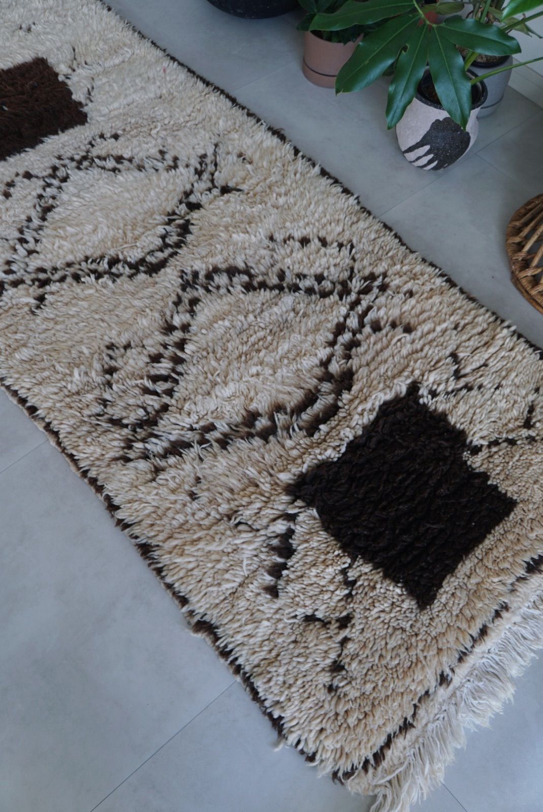 SALE】Semi Vintage Moroccan Rug 75*179【M039】モロッコラグ