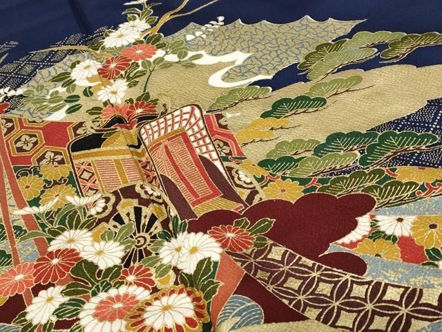 平和屋着物○豪華振袖 御所車花文 暈し染 鈴乃屋扱い 正絹 逸品