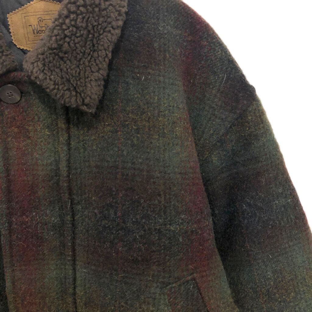 【古着】ウールハーフコート L / 80s 90s UNKNOWN 羊革 ビンテージ レザー ハーフコート
