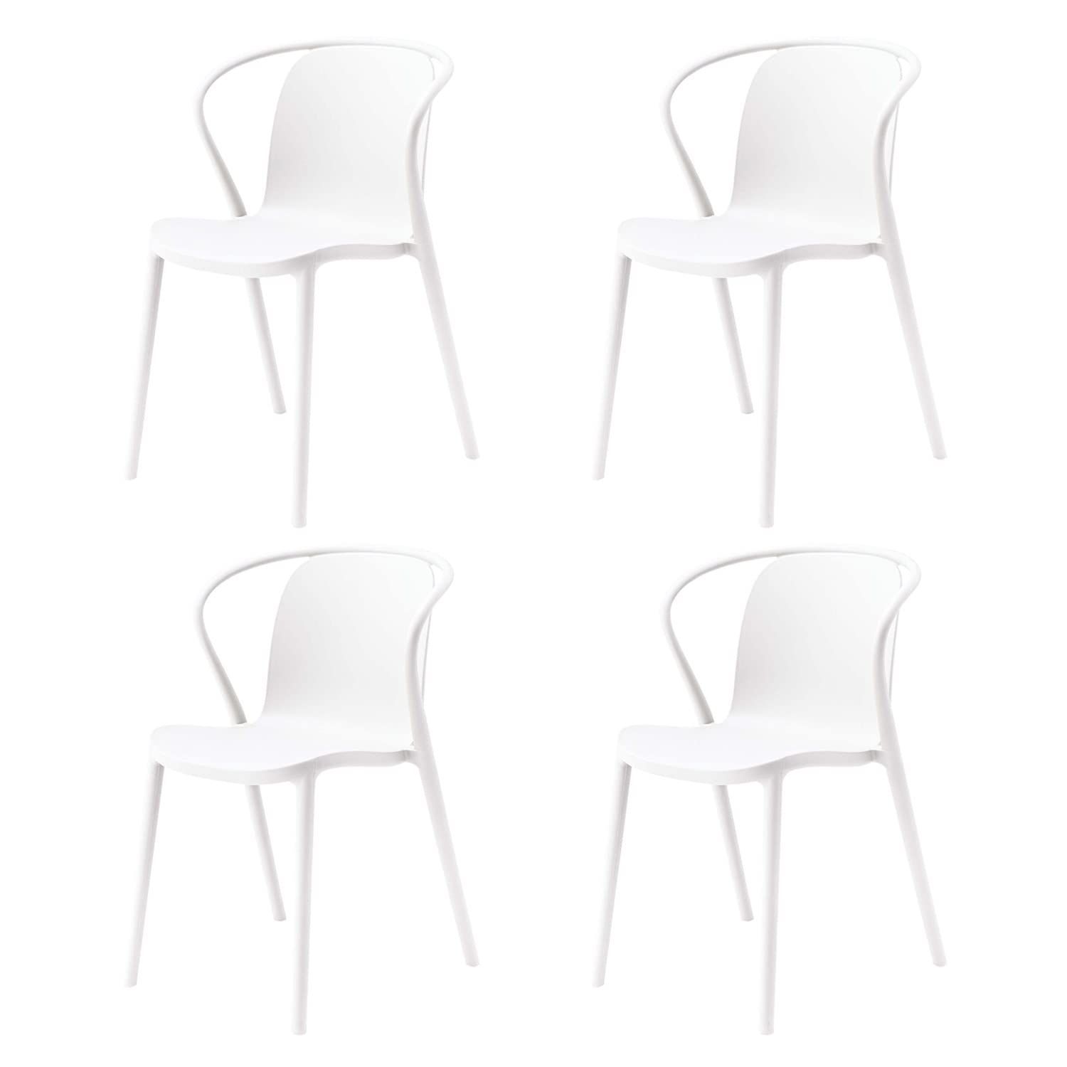 【人気商品】ホワイト チェア 4脚セット AZUMAYA CL-482WH-X4