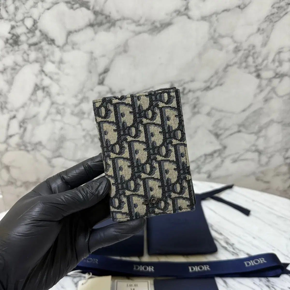 ほぼ Dior ディオール オブリーク ジャカード オーガナイザー カードウォレット