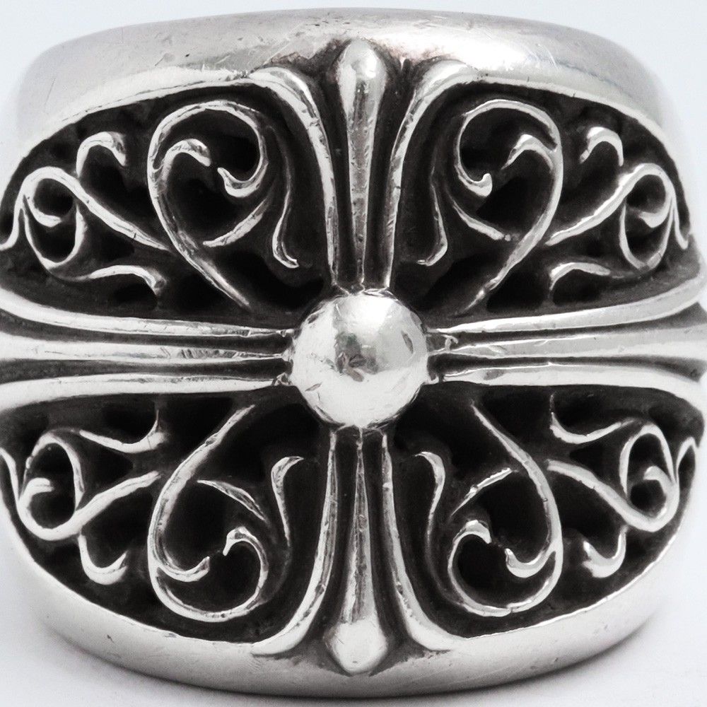 22号 CHROME HEARTS クラシックオーバルクロスリング シルバー