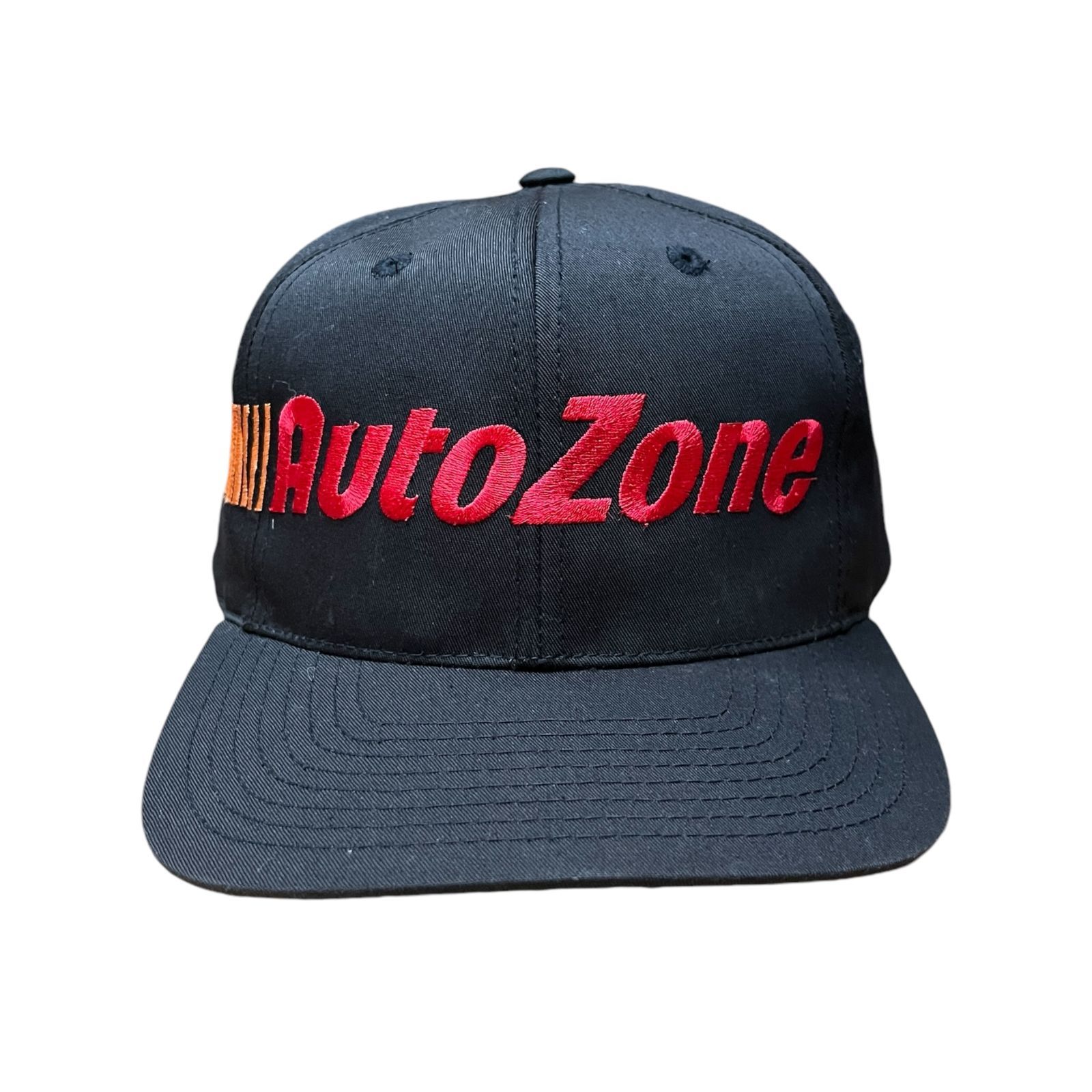 【キャップ/帽子】Auto Zone (オートゾーン) ビンテージ トラッカーキャップ 刺繍 ブラック 黒 オレンジ 橙 レッド 赤 オートパーツ