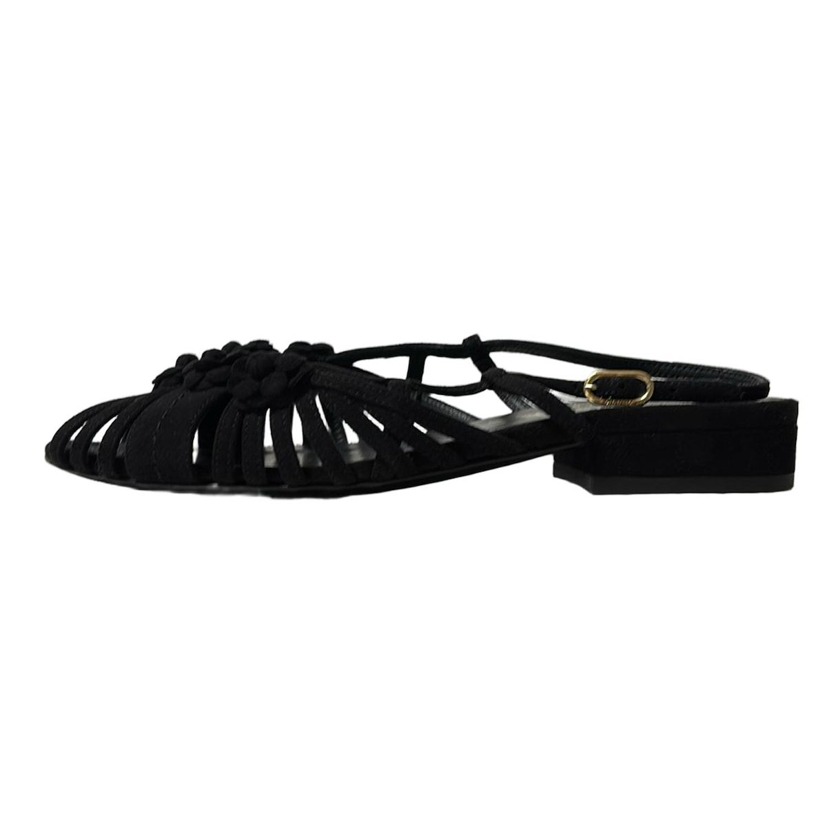 CHANEL シャネル サンダル 36c レディース - G37005 黒 カメリア