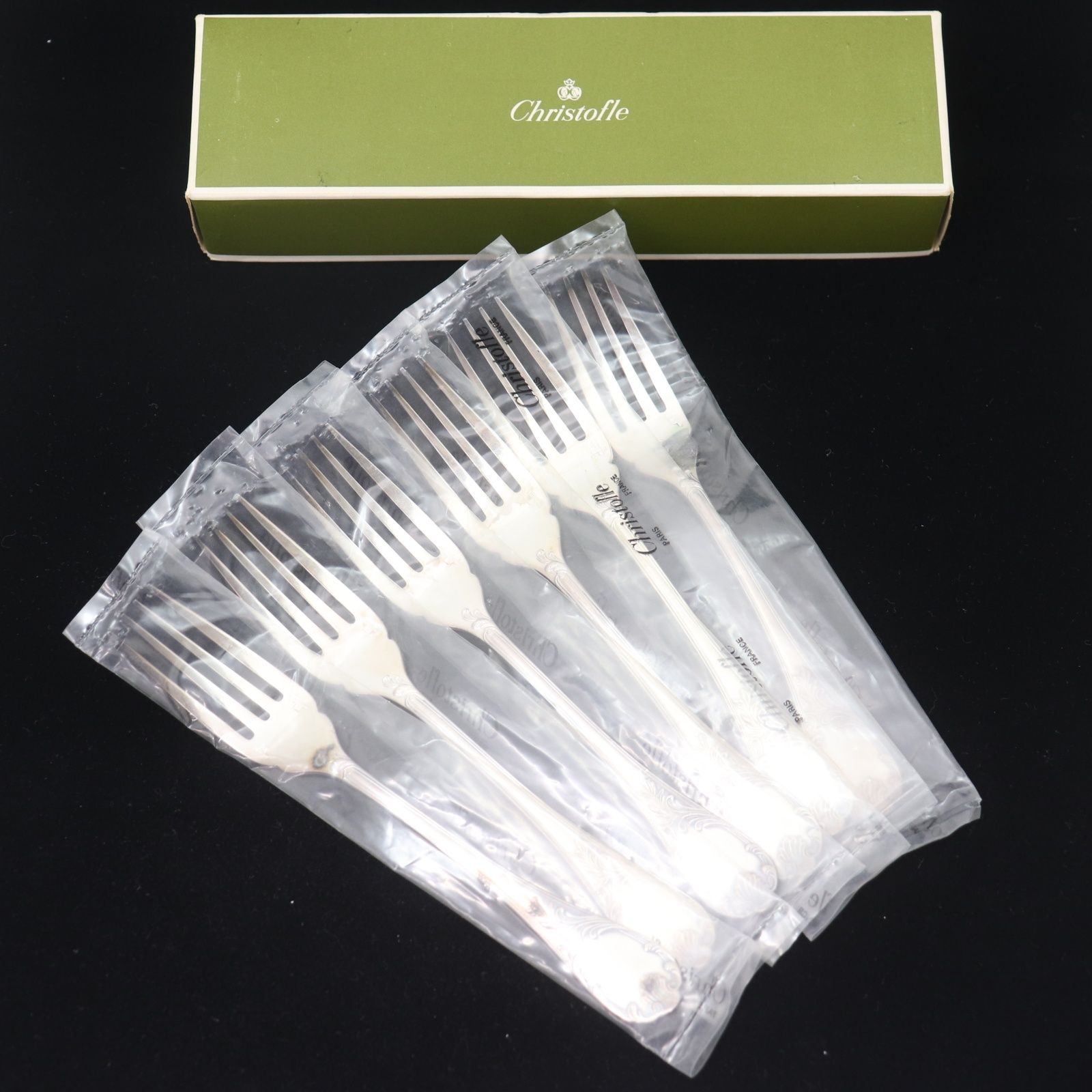 ITNLA6R0EX5A ♥ 未開封 Christofle クリストフル MARLY マルリー シルバープレート フィッシュフォーク 6点セット 食器 カトラリー