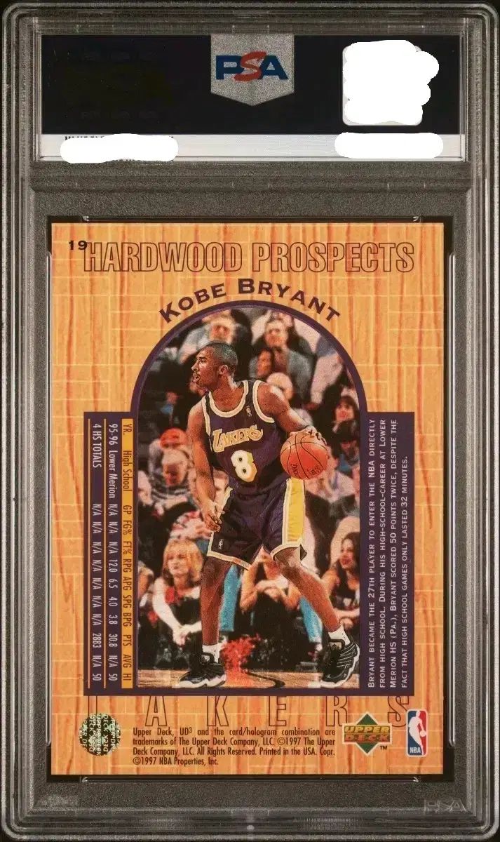 コービー・ブライアント 1996 Upper Deck RC PSA 9 ルーキーカードNBA
