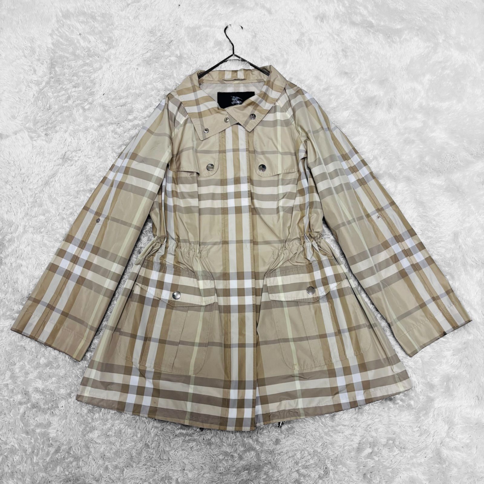 希少サイズ BURBERRY LONDON バーバリー ロンドン メガチェック ノバチェック スプリングコート レインコート ナイロンジャケット  ウィンドブレーカー サイズ 大きいサイズ 46 3XL