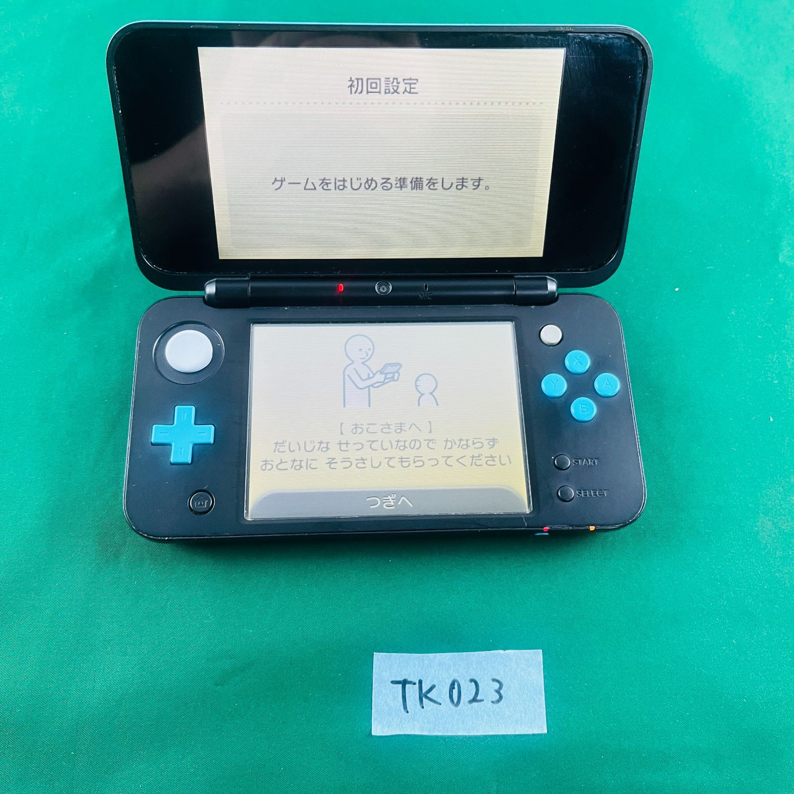 TK023 New ニンテンドー 2DS LL ブラック×ターコイズ ゲーム機 本体 充電アダプター付き ニューニンテンドー ニンテンドー Nintendo 任天堂 携帯用ゲーム機 UP786_INFO