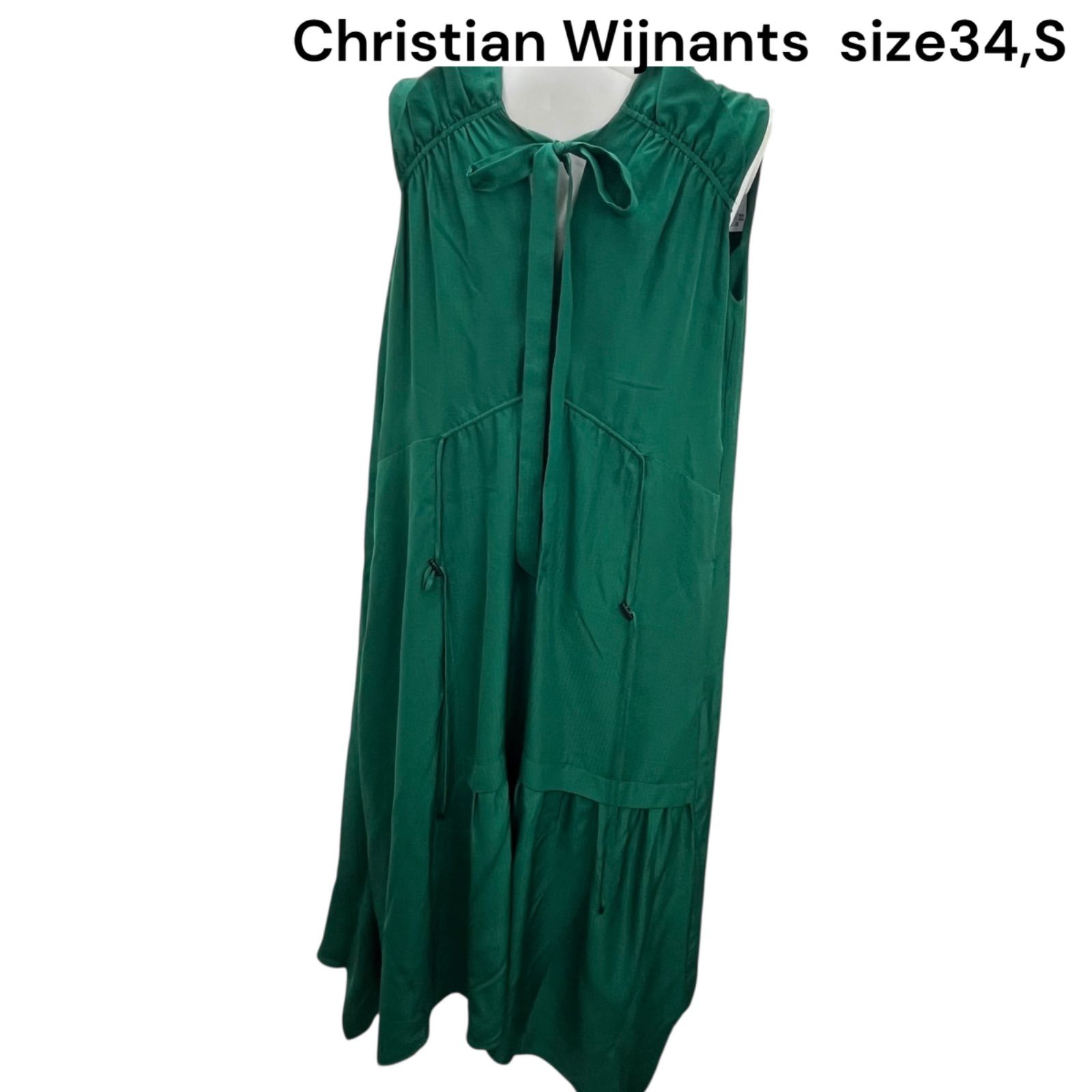christian wijnants シルク ロングワンピース 34 グリーン christian