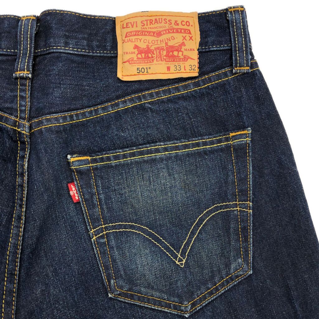 Levi's デニム 501 W33 L32 ®タブ 古着 濃紺 極上】Levi's 