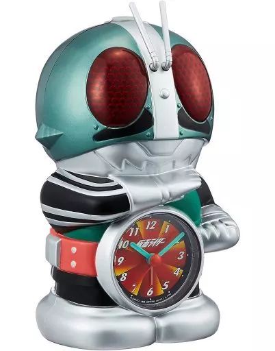 中古】置き時計・壁掛け時計 仮面ライダー1号 目覚まし時計 「仮面