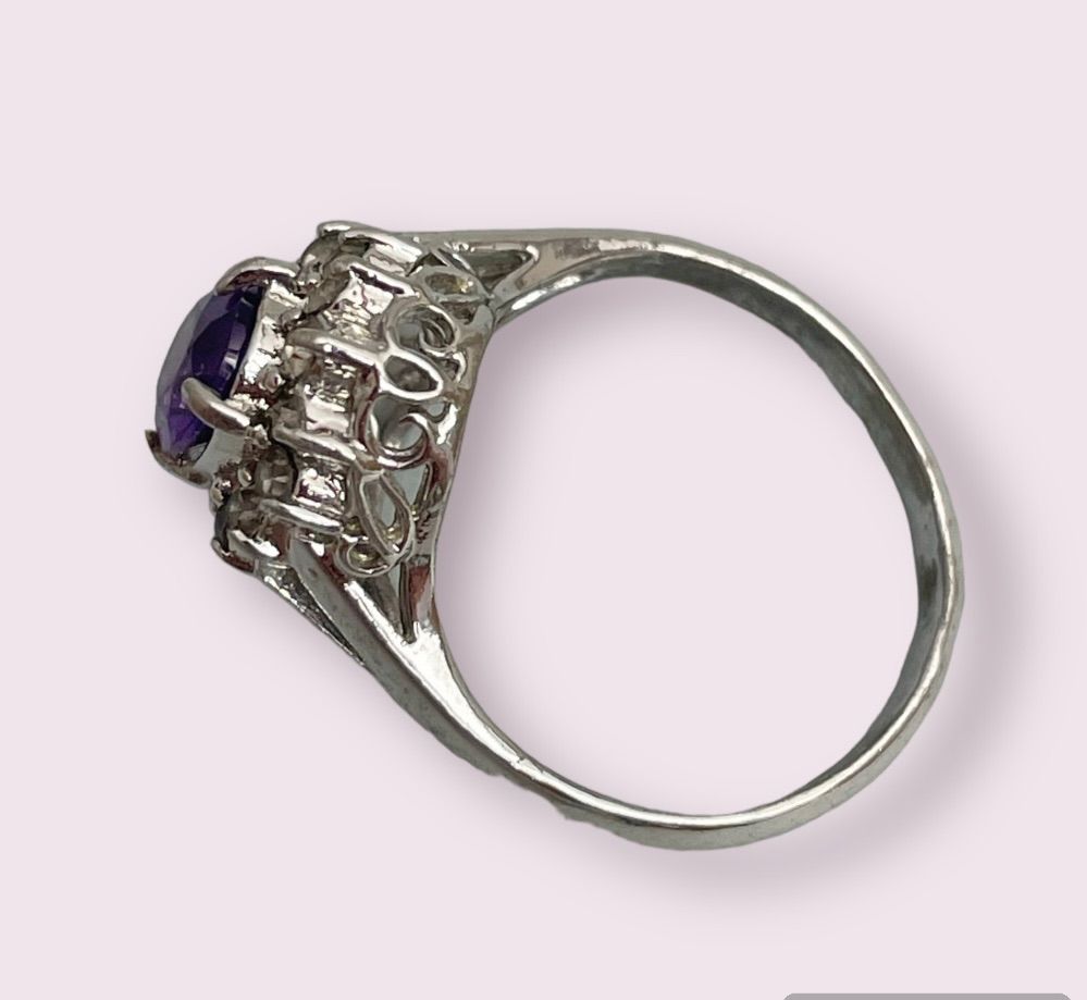 昭和レトロ　リング 日本の作品】昭和レトロ 箱爪 デザイン リング 指輪 K14 WG