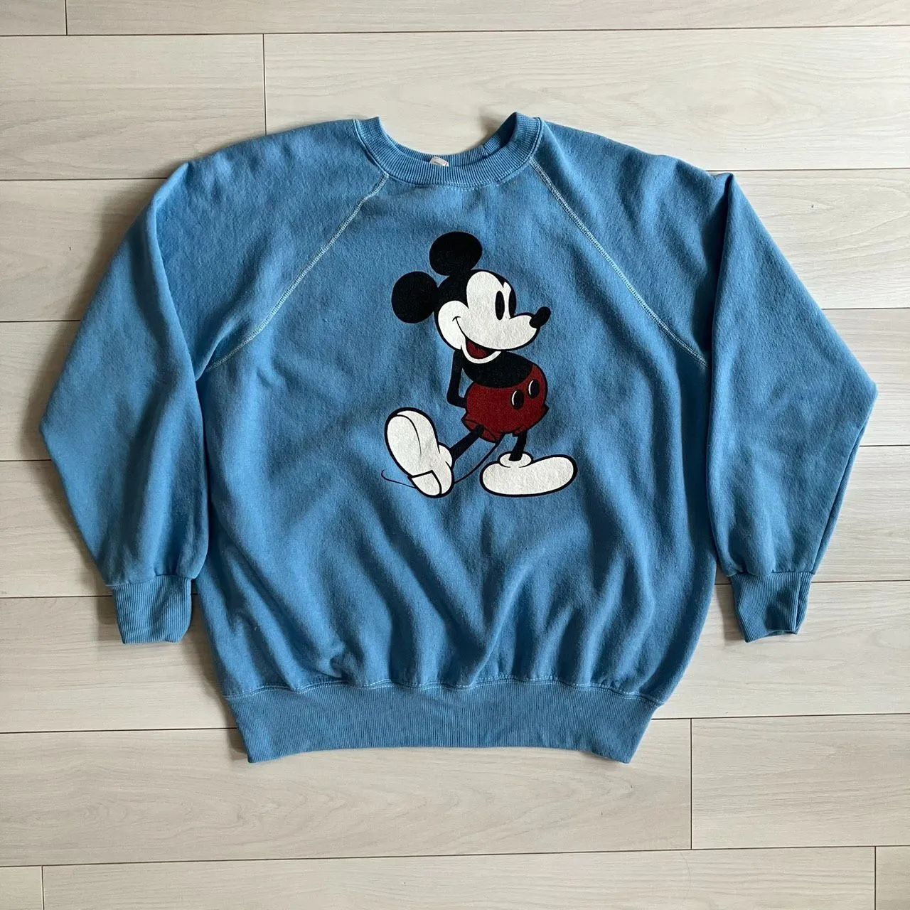 80s ミッキーマウス Mickey Mouse スウェット XLサイズ ブルー