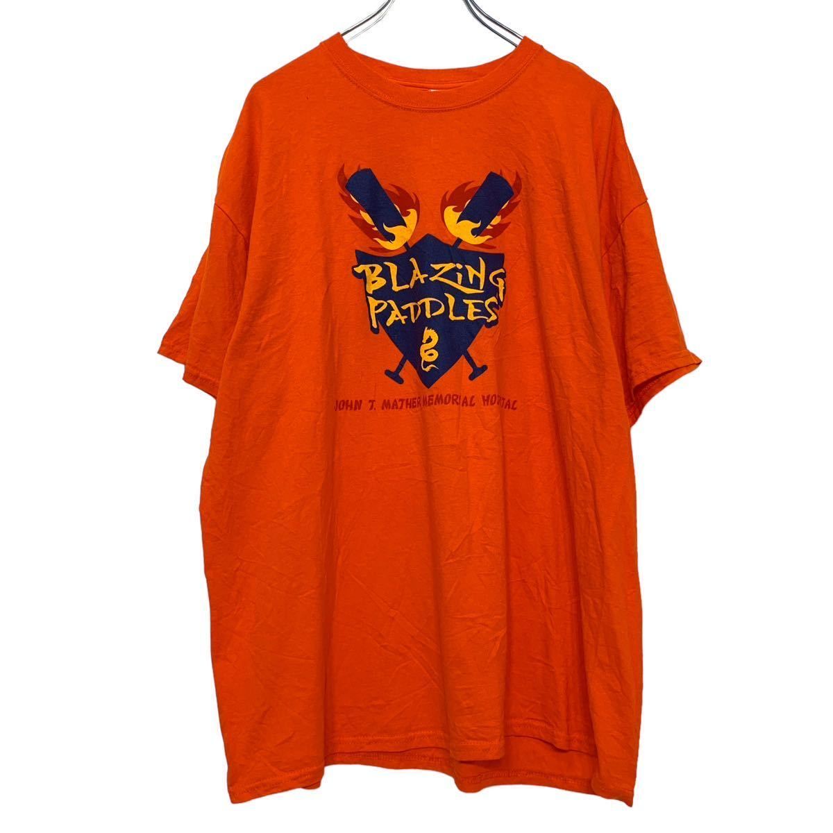 GILDAN 半袖 プリント Tシャツ XL オレンジ ビッグサイズ ギルダン 夏