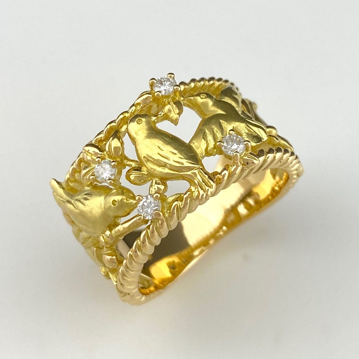 タサキ TASAKI メレダイヤ デザインリング K18 イエローゴールド 指輪 