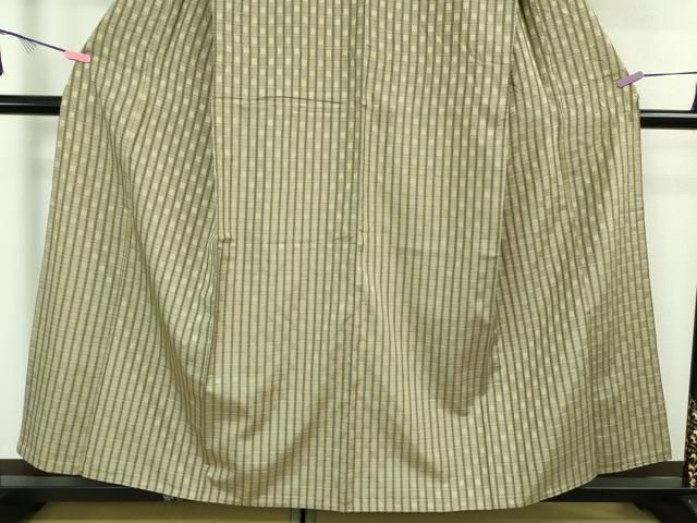 平和屋着物▽極上 花石摺織 紬 単衣 伝統工芸士 木村竜之 天光本舗謹製