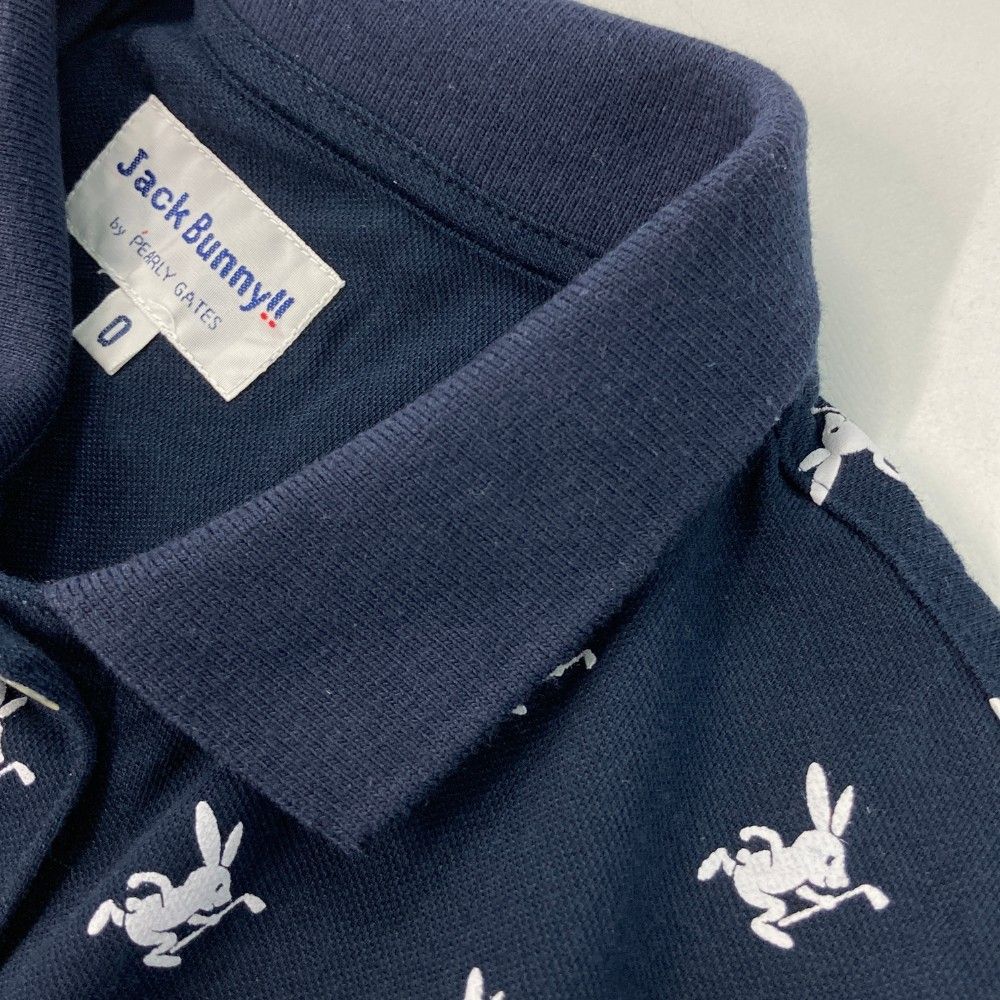 Jack Bunny!! ゴルフポロシャツ サイズ：0 JACK BUNNY ジャックバニー 半袖ポロシャツ ウサギ総柄